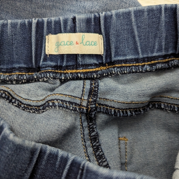 Grace & Lace Distressed Mid Rise Jeggings - Picture 6 of 8